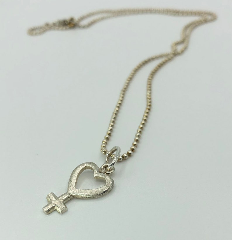 Female symbol necklace, Venus symbol necklace, woman symbol charm, feminist necklace for empowered woman gift, WLW pendant necklace, image 7
