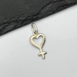 Female symbol necklace, Venus symbol necklace, woman symbol charm, feminist necklace for empowered woman gift, WLW pendant necklace, image 4