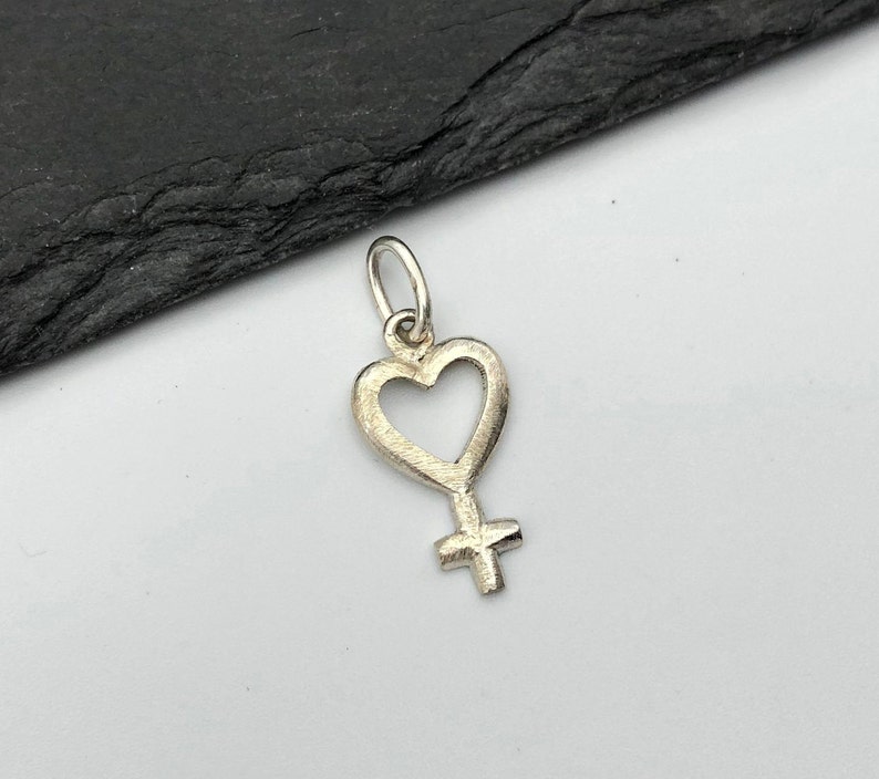 Female symbol necklace, Venus symbol necklace, woman symbol charm, feminist necklace for empowered woman gift, WLW pendant necklace, image 4
