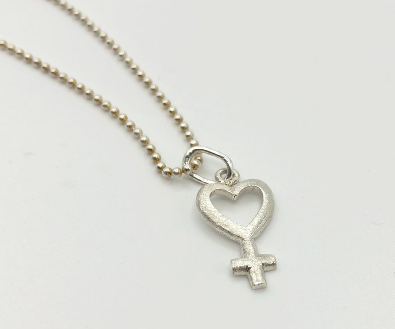 Female symbol necklace, Venus symbol necklace, woman symbol charm, feminist necklace for empowered woman gift, WLW pendant necklace, image 8