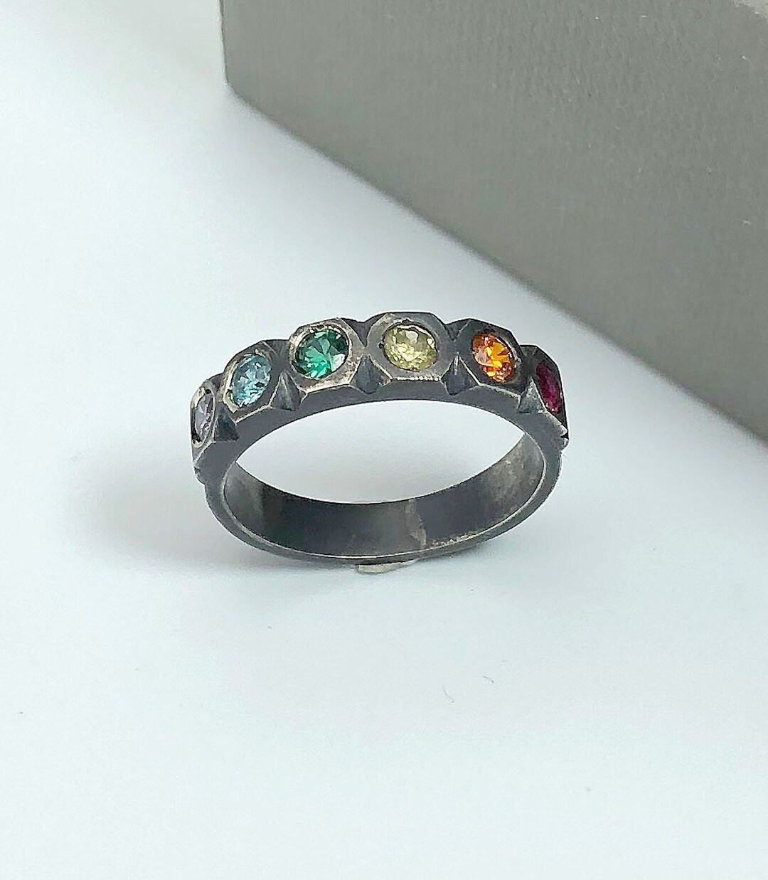 Anello Uomo Carburo Tungsteno Arcobaleno Anello Uomo In Carburo Di - Foto 2