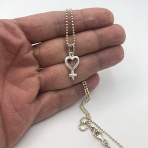 Female symbol necklace, Venus symbol necklace, woman symbol charm, feminist necklace for empowered woman gift, WLW pendant necklace, image 3