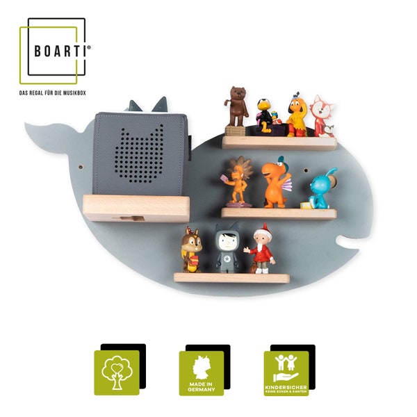 BOARTI® "Wal small, gray" - the shelf for the music box / approx. 20 figures