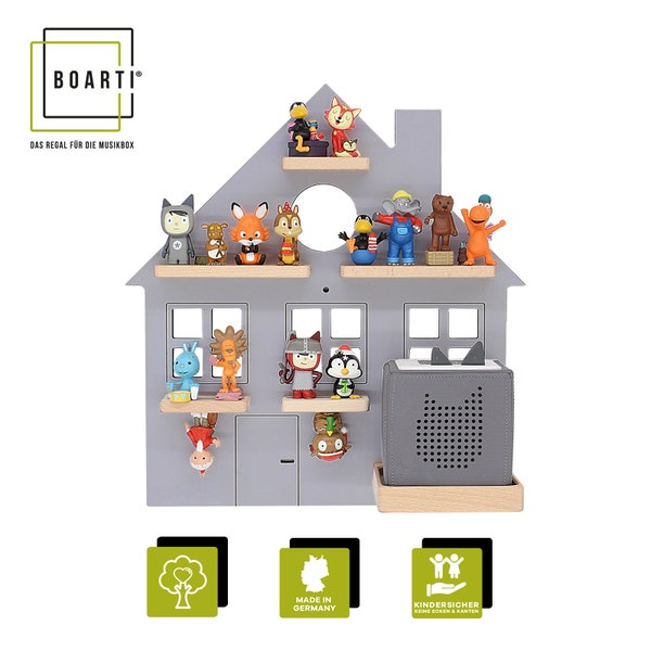 BOARTI® "House small, gray" - the shelf for the music box / approx. 25 figures