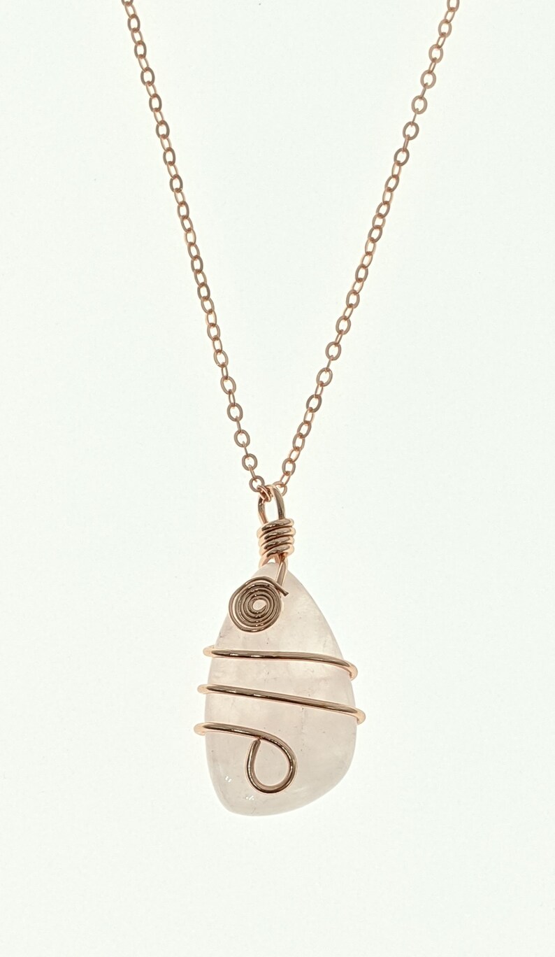 Chakra Jewelry Heart Chakra mothers day gift Rose Gold Wire Wrapped Rose Quartz Necklace Rose Quartz pendant