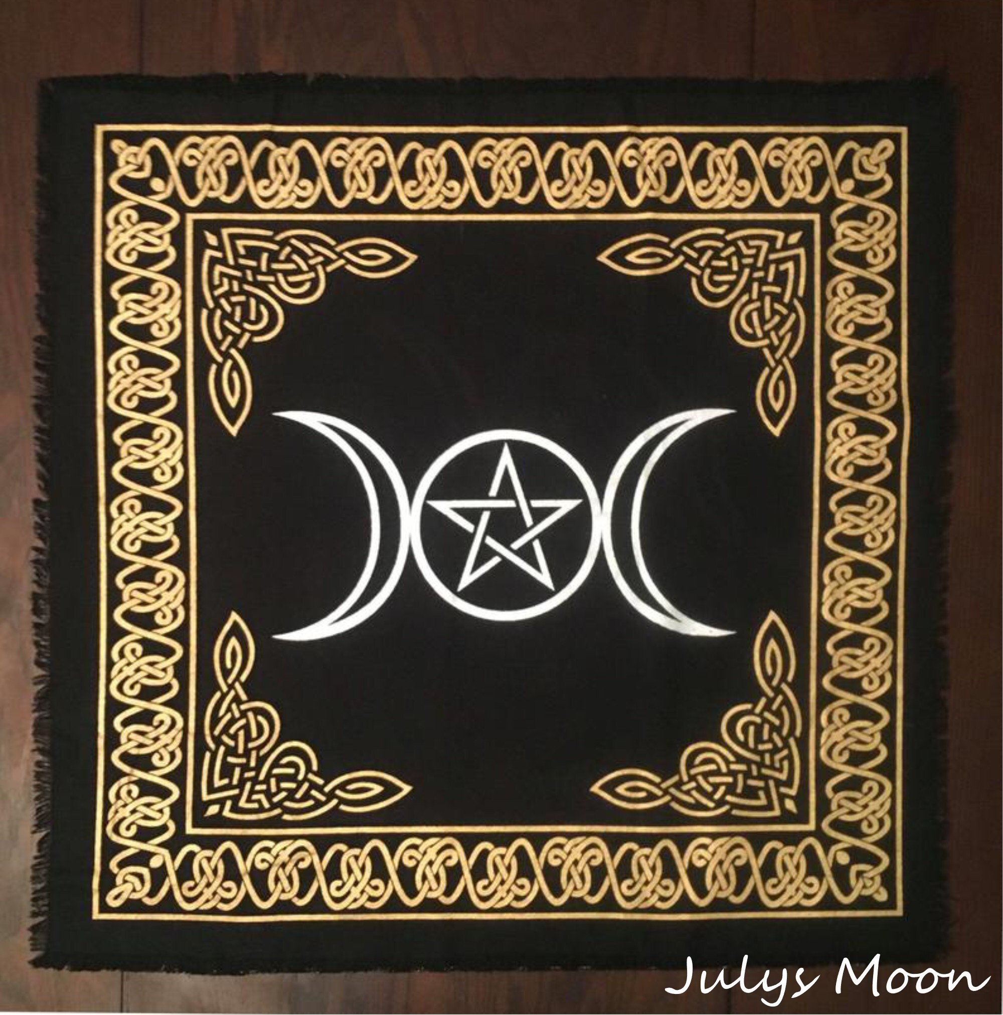 Moon Phase Altar Tarot Cloth Triple Moon Goddess Seed Of Life Solar System