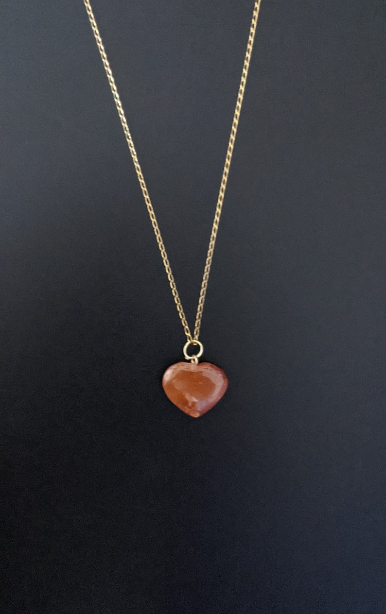 Carnelian heart necklace