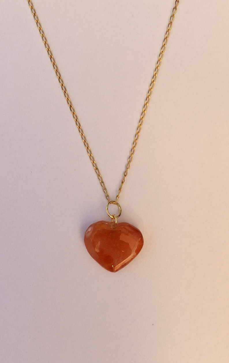 Carnelian heart necklace
