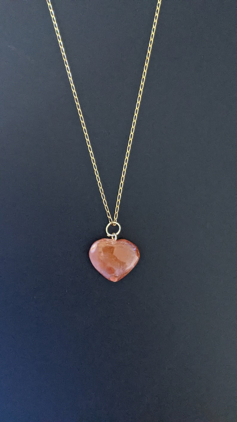 Carnelian heart necklace