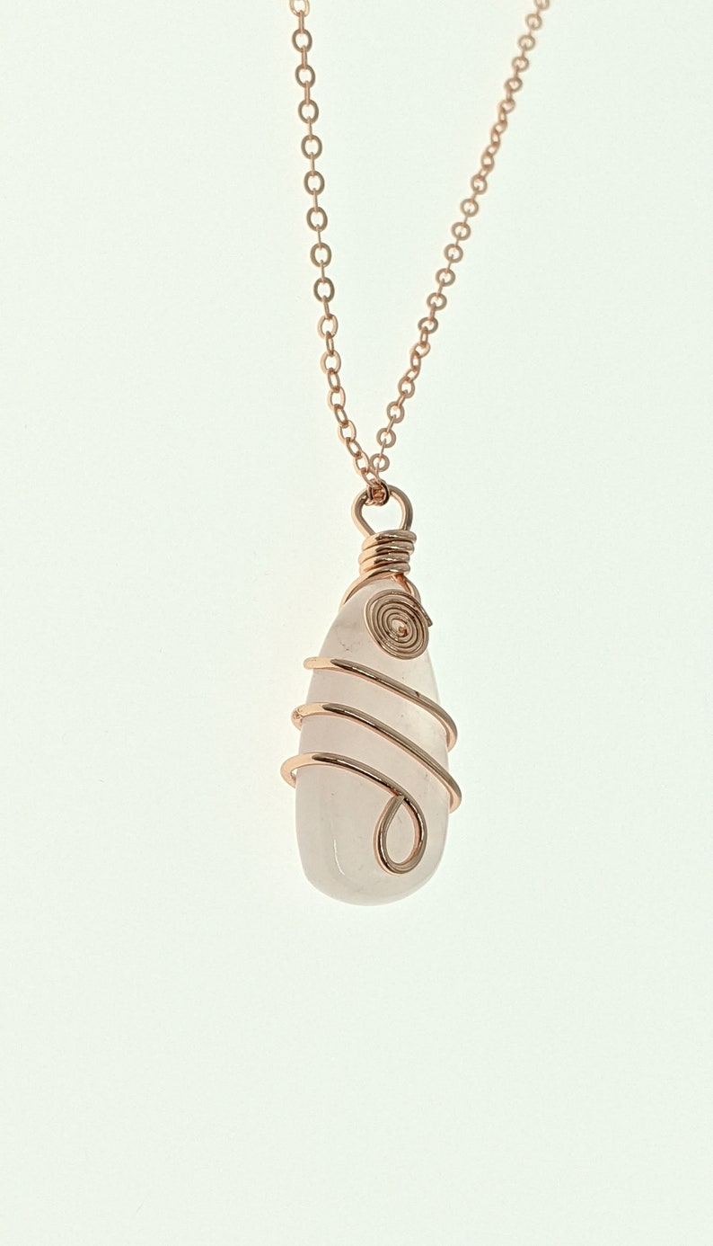 Chakra Jewelry Heart Chakra mothers day gift Rose Gold Wire Wrapped Rose Quartz Necklace Rose Quartz pendant