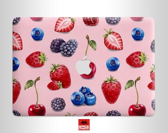 Strawberry MacBook Skin, Fruity Pink MacBook Decal
