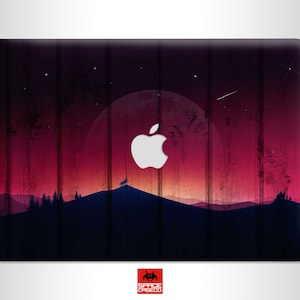 Mountain MacBook wood print vinyl material protective wrap Forest lover gift laptop protective vinyl decal skin