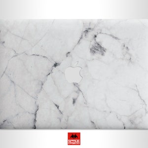 White Marble MacBook vinyl decal cover Minimalist Laptop Decal