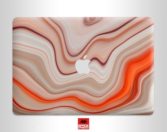 Orange und beige Farbwellen MacBook Vinyl Aufkleber Skin Cover für MacBook Air 15 M3 Chip A3114 MacBook Air 13 MacBook Pro 13 14 15 16 Zoll