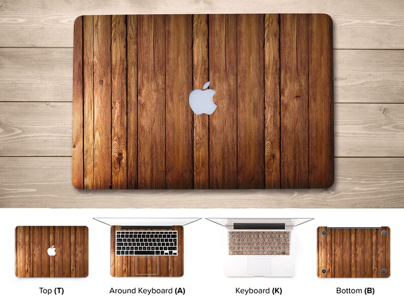 Brown Wood Macbook skin Wood print macbook protective skin cover Wood macbook air pro 11 13 15 16 inch Macbook Pro 13 skin Macbook air skin
