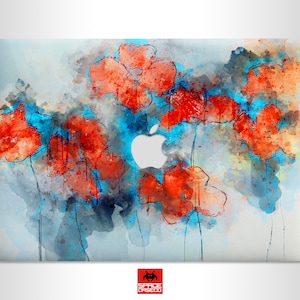Aquarelle painted Poppy flowers MacBook floral skin set MacBook Air 15 inch A2941 model 2023 M2 chip A3114 M3 chip
