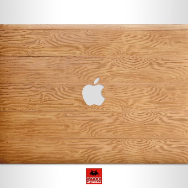 Wood print decal for MacBook