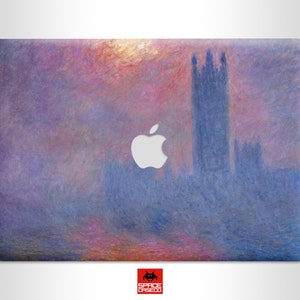 Claude Monet Westminster Tower MacBook vinyl decal Impressionism art MacBook skin wrap Aesthetic laptop protective film