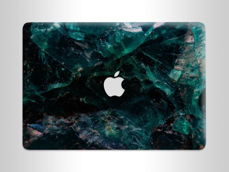 MacBook-Vinyl-Aufkleber aus smaragdgrünem Stein und Marmor Bild 1