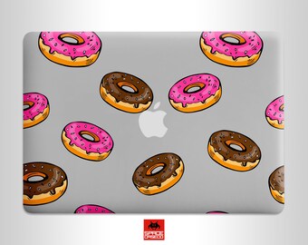 Adhesivo para MacBook con diseño de donut: vinilo glaseado en rosa y chocolate