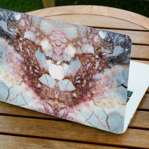 Mirrored Pink Grey White Marble MacBook Vinyl Skin MacBook Stone protective wrap