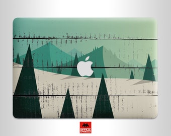 Sticker MacBook nature, montagne, vert, vinyle pour MacBook