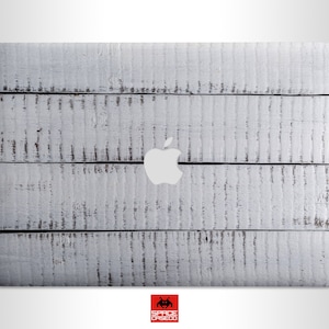 White painted wood planks MacBook Decal Minimalistic design MacBook protective skin wrap– Premium Quality Vinyl Decals for MacBook Air & Pro
