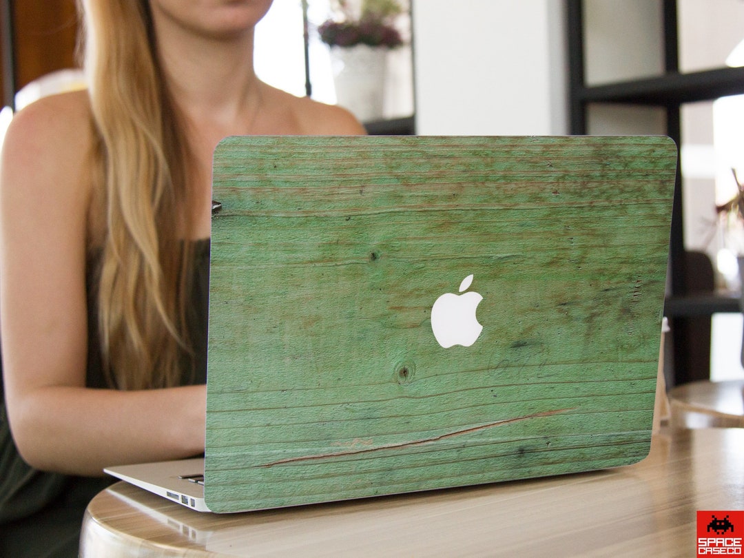 Green Wood MacBook Pro 15 Inch Wooden Laptop Skin Retina 13 in Sticker