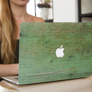 Green Wood MacBook Pro 15 inch Wooden Laptop Skin Retina 13 in Sticker MacBook 2017 Cover MacBook 12 Decal MacBook 2016 Vinyl Mac Air
