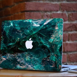 MacBook-Vinyl-Aufkleber aus smaragdgrünem Stein und Marmor Bild 8