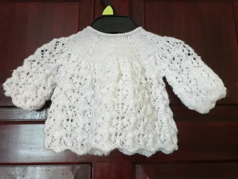 Bonnet Dress Mittens and Bootees set Premature Hand Knitted Girls Matinee Coat