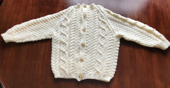 cream aran cardigan