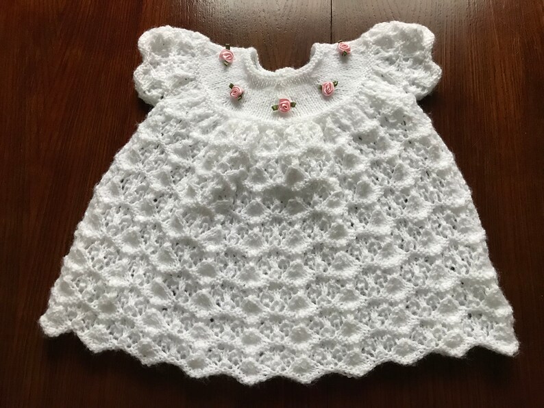 Bonnet Dress Mittens and Bootees set Premature Hand Knitted Girls Matinee Coat