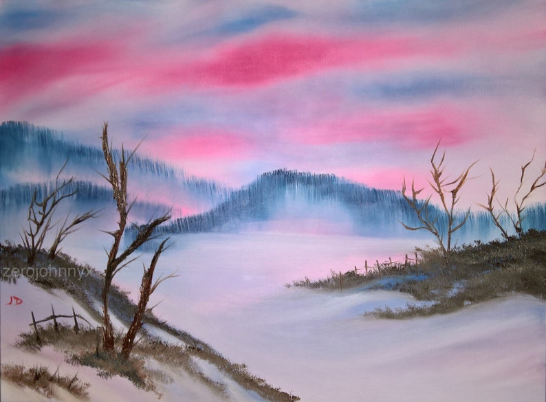 Bob Ross Bilder Sonnenuntergang / Ölbilder nach Bob Ross Check