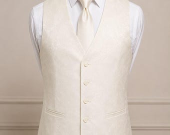 Gilet de mariage ivoire pour homme, gilet personnalisé, gilet de costume formel, gilet de mariage pour hommes, gilet de garçon d'honneur, mushhi