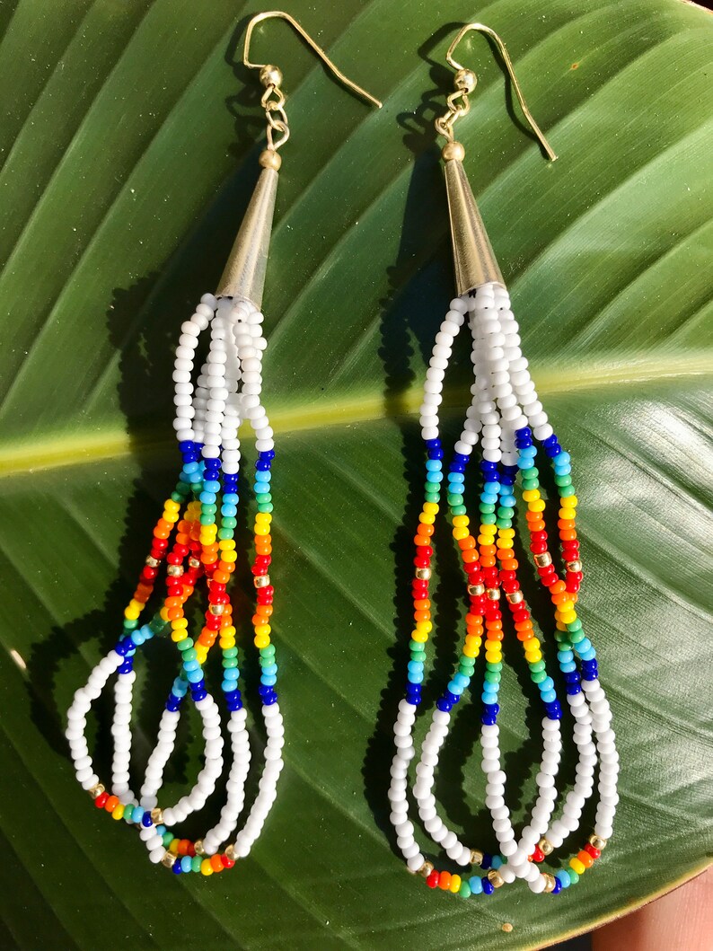 Handcrafted Shoulder Duster Beaded Earrings