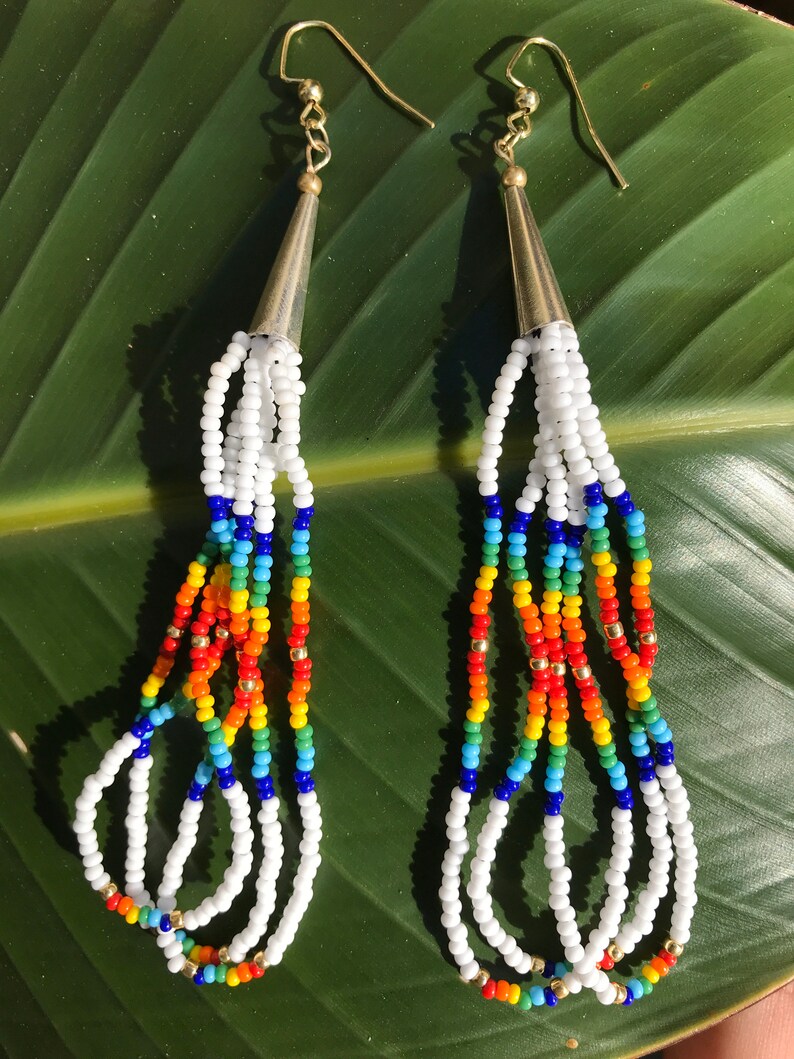 Handcrafted Shoulder Duster Beaded Earrings