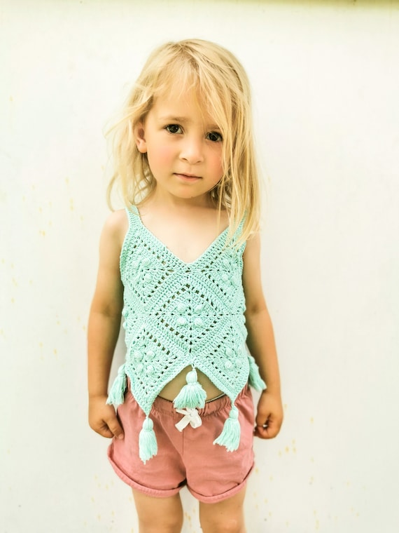MEXICO TOP With Tassels Crochet Pattern Granny Square Crochet - Etsy