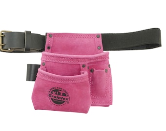 4-Pocket Children Tool Belt in Suede Leather