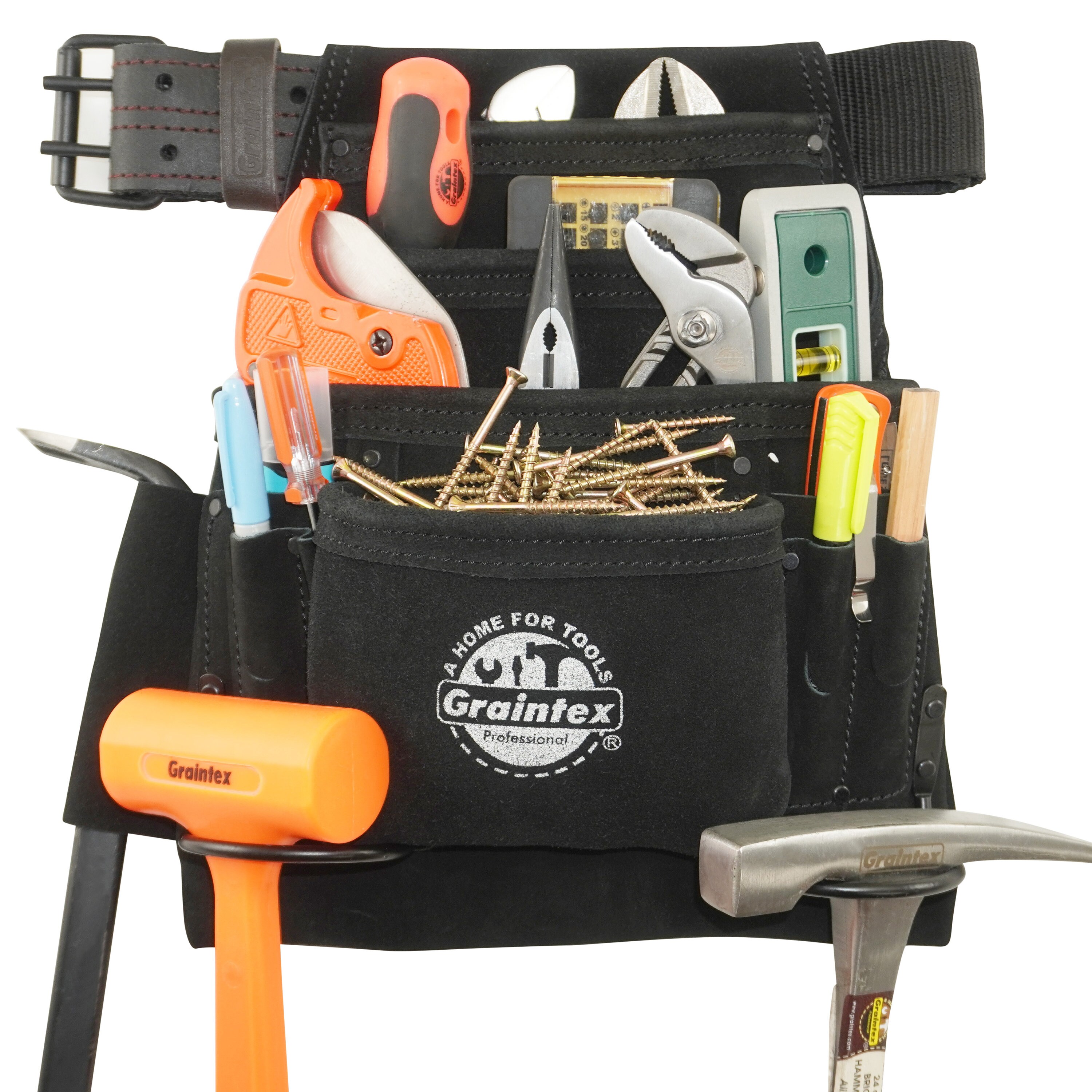 Graintex Pocket Nail & Tool Pouch Top Grain Leather Hammer And Tape - View #5