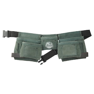 Hunter Green Tool Apron Suede Leather with 11 Pockets