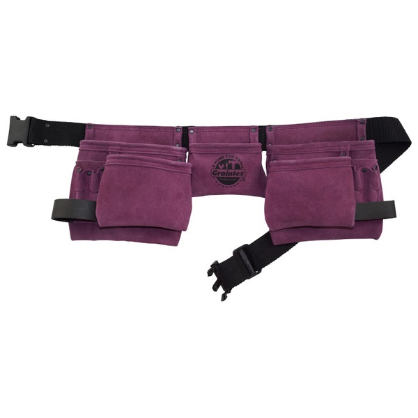 Purple Tool Apron Suede Leather with 11 Pockets