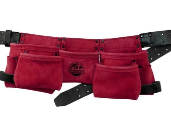 9-Pocket Children Tool Apron in Suede Leather