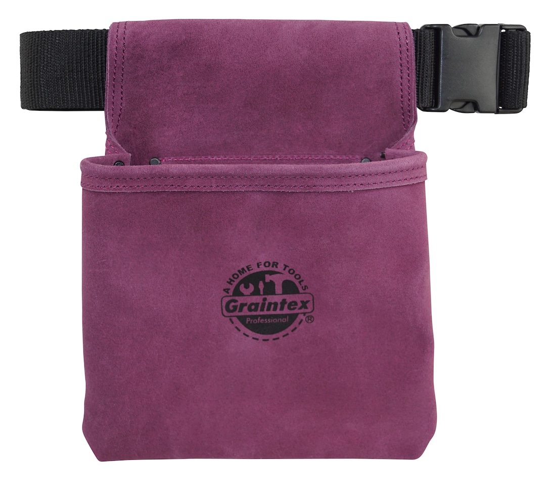 Purple Tool Pouch W/belt in Suede Leather With 1 Pocket Etsy