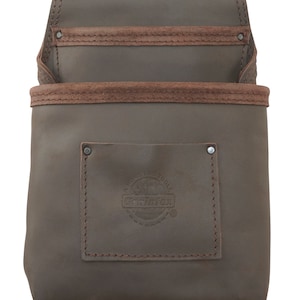 Graintex 2 Pocket Nail & Tool Pouch Brown Color Top Grain Oil Tanned Leather