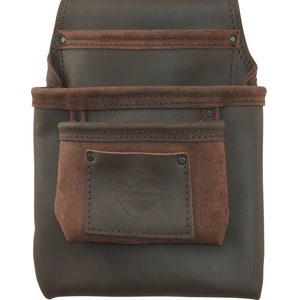 Graintex 3 Pocket Nail & Tool Pouch Brown Color Top Grain Oil Tanned Leather