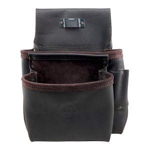 Graintex 8 Pocket Framer’s Nail & Tool Pouch Black Color Oil Tanned Top Grain Leather Leather