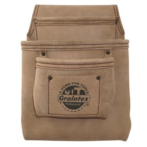 Graintex 3 Pocket Nail & Tool Pouch Top Grain Leather