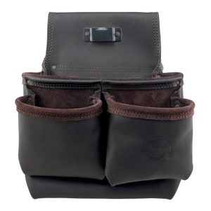 Graintex 6 Pocket Framer’s Nail & Tool Pouch Black Color Top Grain Oil Tanned Leather