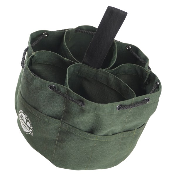 Hunter Green Canvas Grab Bag 18 Pockets Drawstring